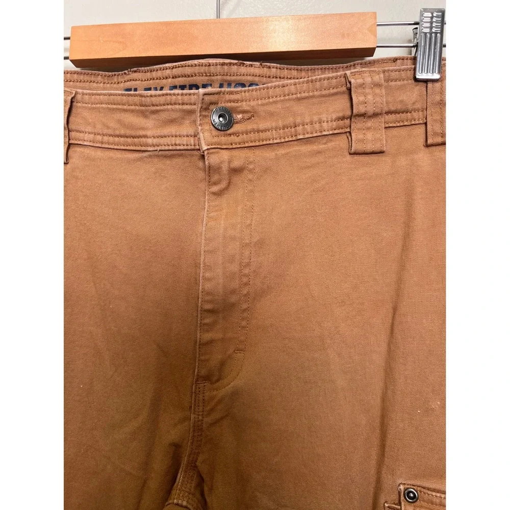 Duluth Flex Fire Hose Cargo Pants Relaxed Fit Cotton Mens 40x30 Brown Work *read